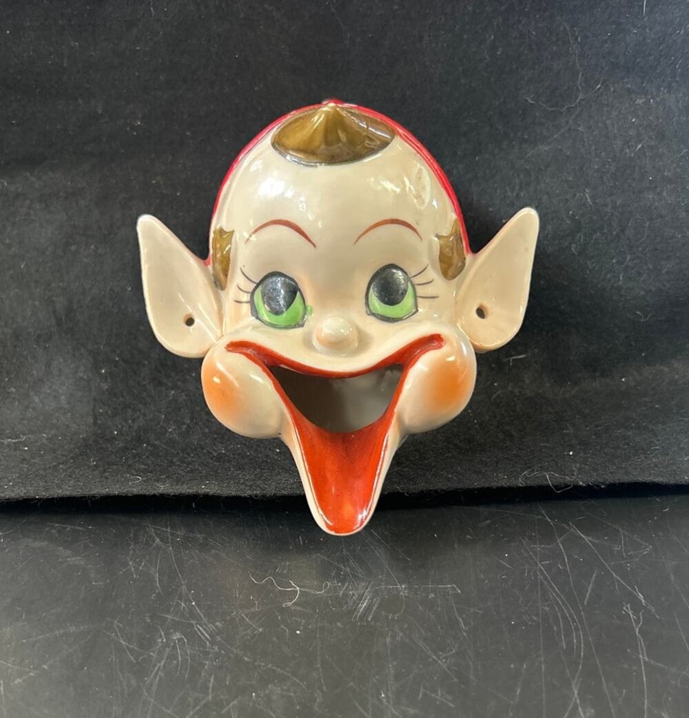 Vintage 1940s Pixie Head Tray Novelty Collectible Japan